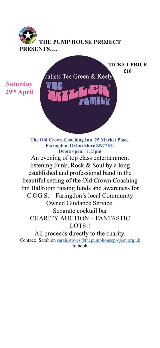 ThePumpHousePro's tweet photo. We have an amazing event coming up!
On Saturday,🗓️  April 29th, @The Old Crown Coaching Inn will host an unforgettable evening of music and charity fundraising.🚪 Doors will open at 🕢 19:15.
 The following links will allow you to purchase tickets: 🖇️ 
🌐  https://t.co/AyPXaqHGp2 https://t.co/VhLVRch7qf
