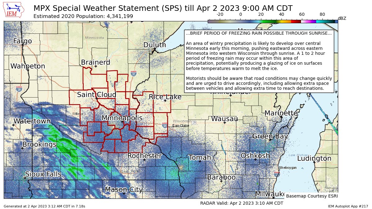NWS Twin Cities on Twitter "A brief period of freezing rain possible