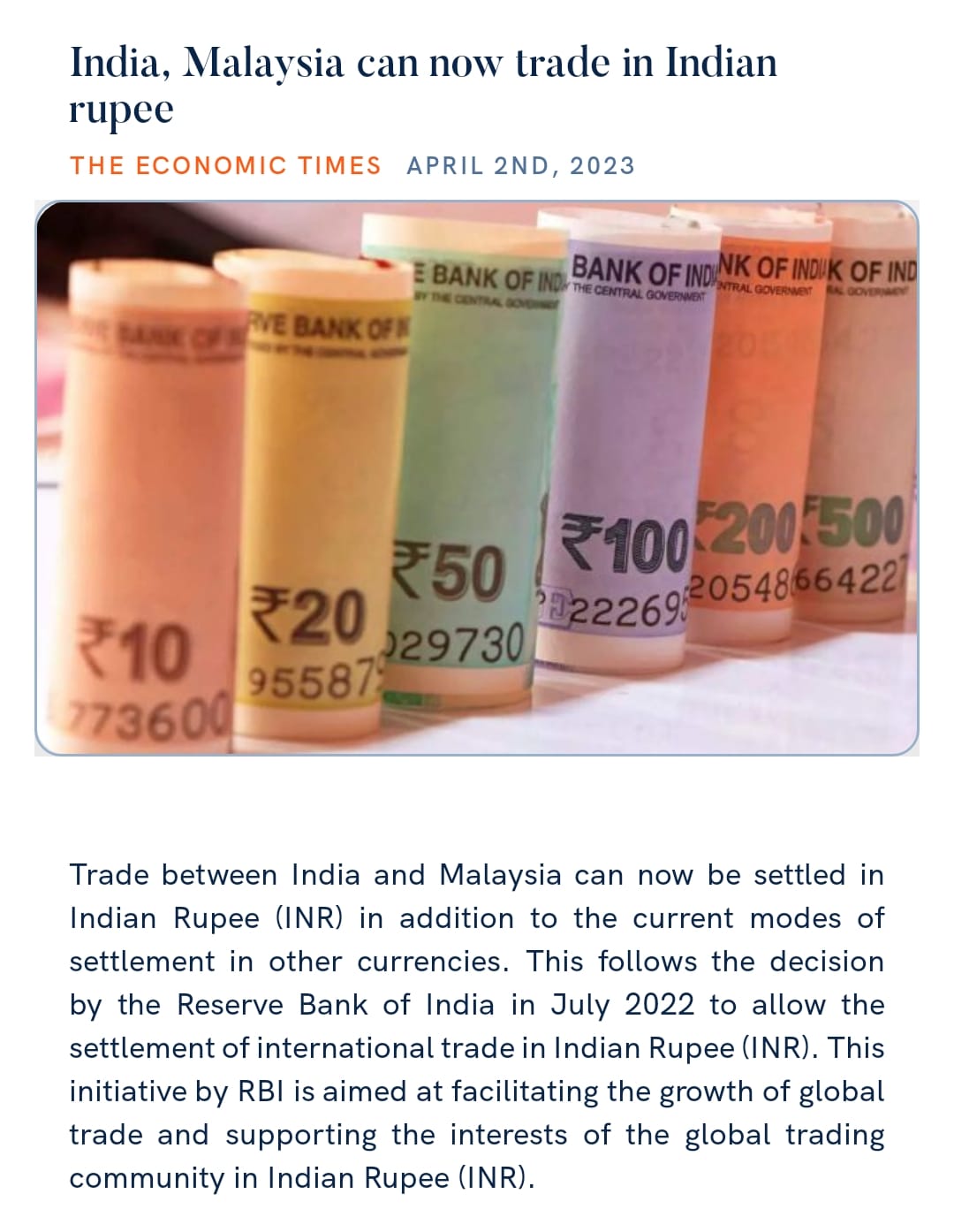 भारत, मलेशिया अब भारतीय रुपये में व्यापार कर सकते हैं |_50.1