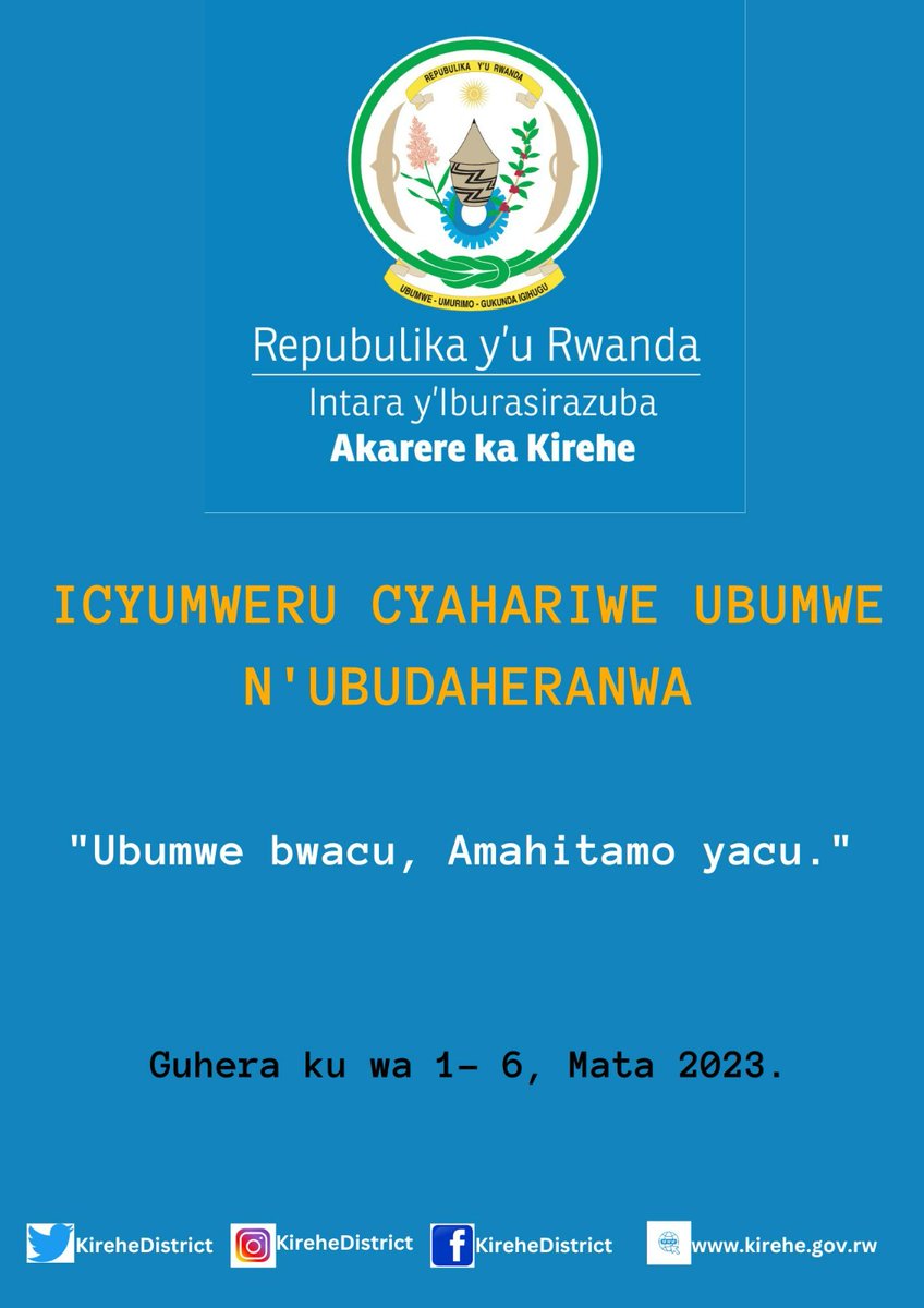 mushikirisector's tweet photo. Duharanire ubumwe bwacu kuko ariyo mahitamo yacu https://t.co/QNTxXS5IQB