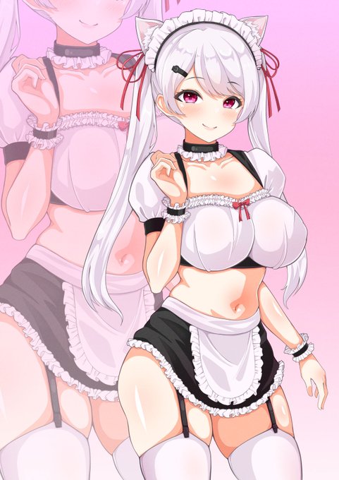 【NSFW/R-18】
ドスケベメイド服sinyikさんと趣味のピアス差分です。
ついでに褐色差分もあります。
ポーズ及び衣装参考ありです。 