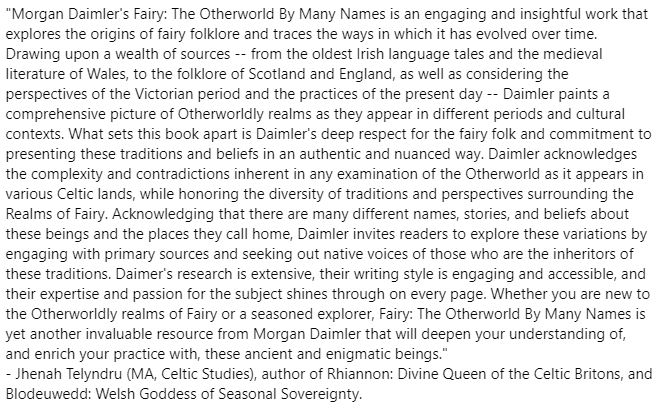 MorganDaimler's tweet photo. Fairy: the Otherworld by Many Names 
Out in March 2024 https://t.co/MBffOor0Dt