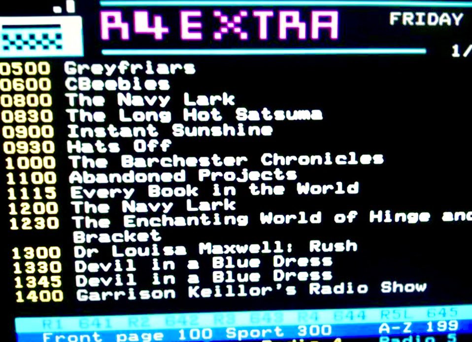 thereetpetite's tweet photo. 12 years ago BBC Radio 7 was renamed BBC Radio 4 Extra.  

BBC Ceefax managed to rename it a day early. 

#BBCRadio4Extra #BBC #Ceefax https://t.co/FE01aUziud