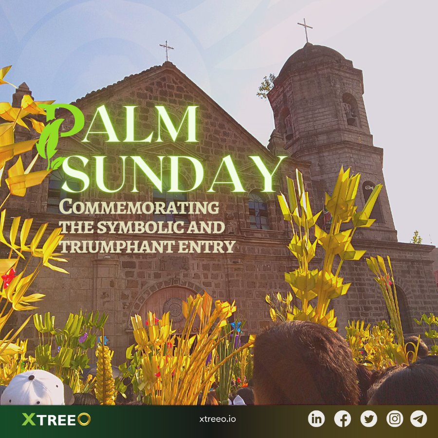 xtreeo's tweet photo. Today, the waving of palm branches on Palm Sunday continues to hold deep religious and spiritual significance for Christians around the world. 

It serves as a reminder of Jesus' triumphal entry into Jerusalem, as well as a symbol of hope, renewal, and salvation. https://t.co/YlfE52iZm5