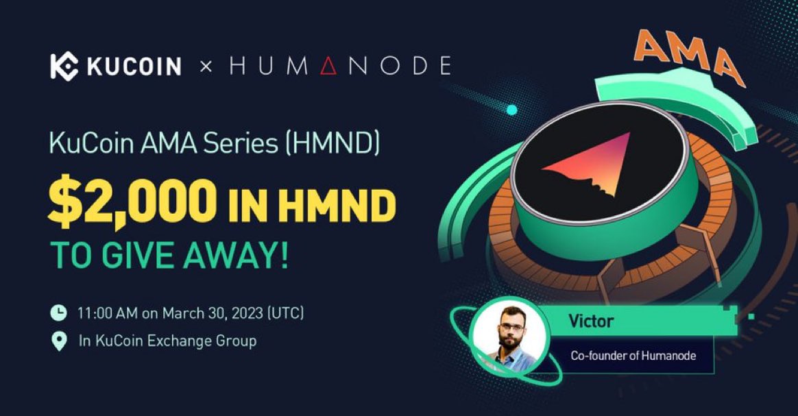 On March 30, 2023, #KuCoin hosted an AMA session with the Co-founder of #Humanode, Victor, in the KuCoin Exchange Group.

In case you missed it, read this recap and there's still chance to join the Humanode Post-AMA Quiz! 

#HMND #listing #trading #CryptoCommunity