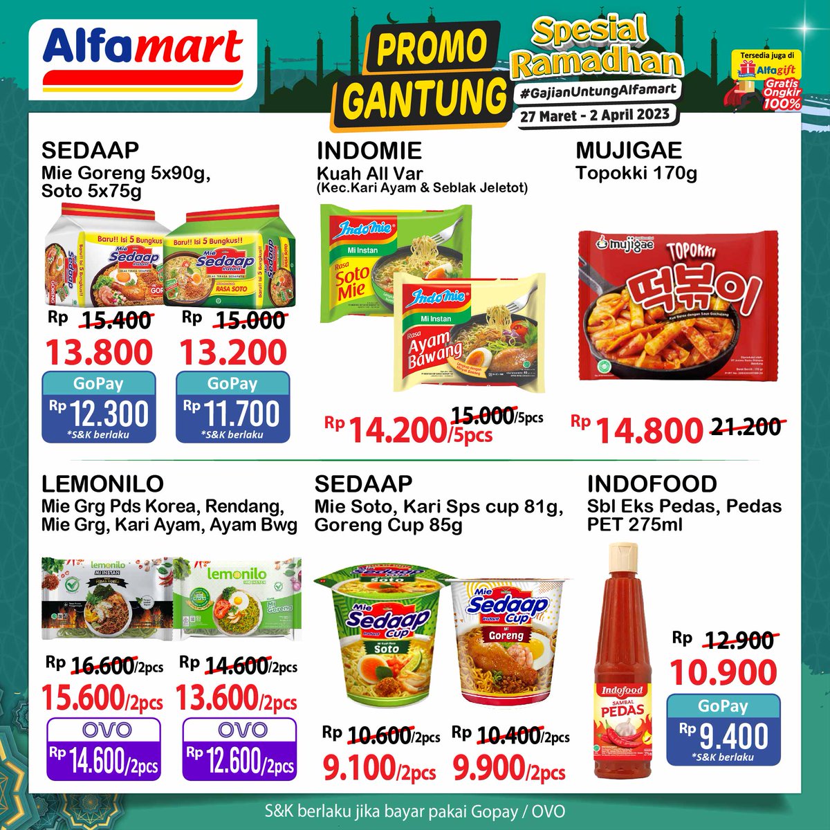 alfamart's tweet photo. Sore - sore enaknya sih ngabuburit ke #Alfamart dulu nih sebelum waktu berbuka puasa tiba. Sekalian nih stok lagi beragam produk kebutuhan harian murah meriah selama bulan Ramadhan dari #PromoGantungAlfamart 😍

Awal bulan masih bisa lho belanja banyak tetap hemat.
Kuyyy belanja! https://t.co/U874vJoUxM
