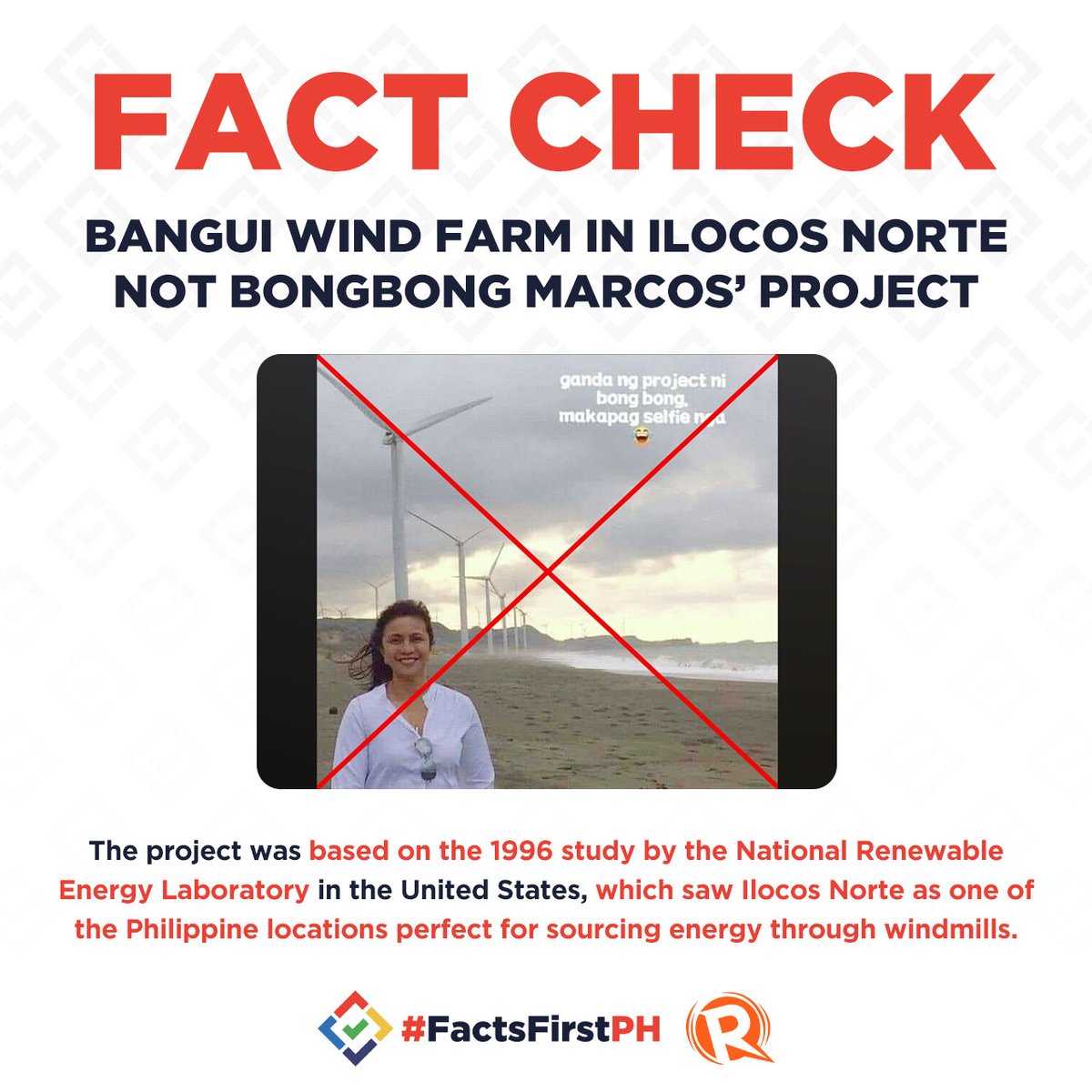 Proyekto nga ba ni President Bongbong Marcos ang Bangui Wind Farm sa Ilocos Norte? I-fact check natin ‘yan!

Basahin ang fact-check article na ito ng OneNewsPH. #FactsFirstPH #FactCheck #FactCheckingIsEssential trib.al/pUJDR89