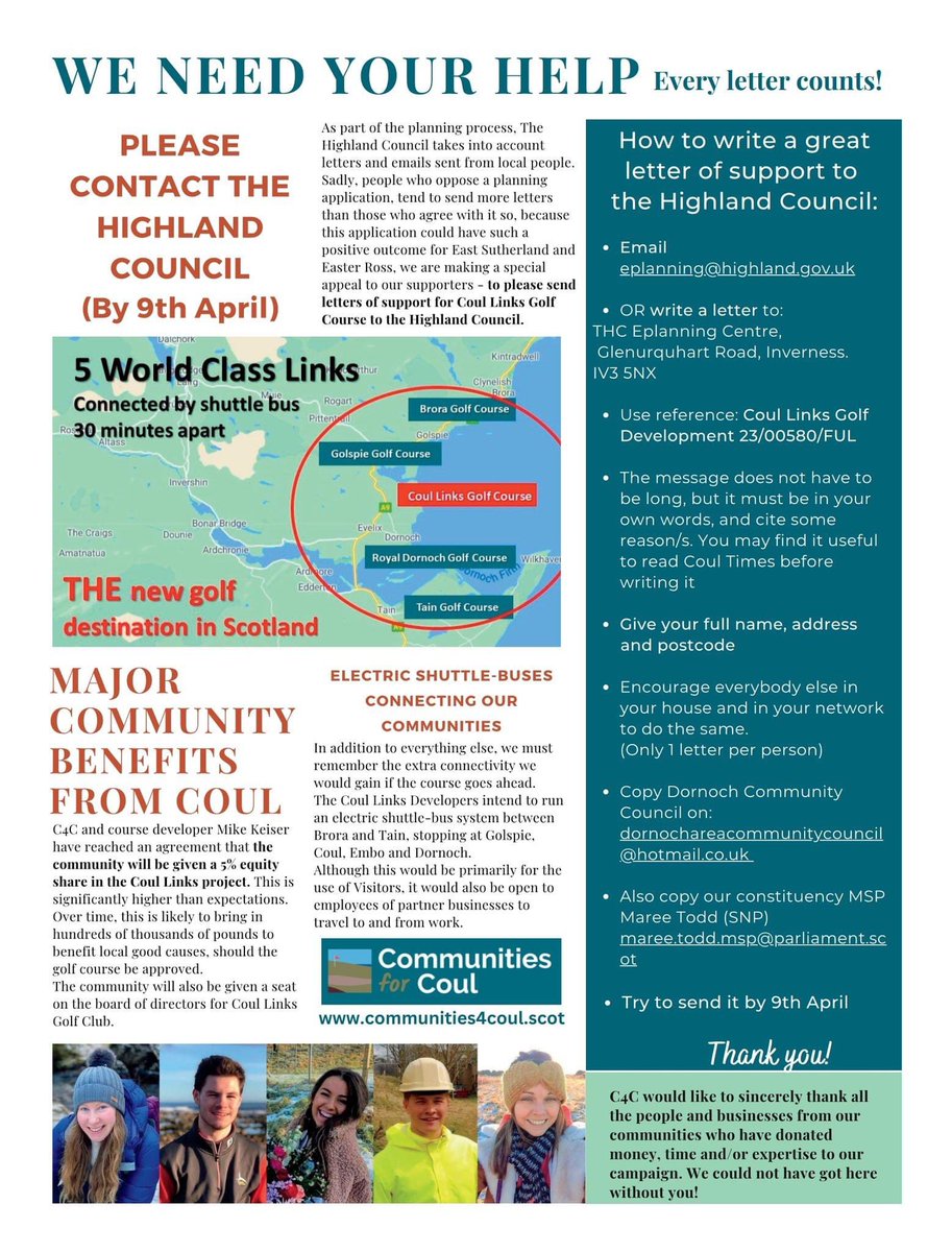 There is just one week left , to email your much needed support for <a href="/Communities4Co1/">Communities4Coul</a> and the wonderful Coul links project, improving bio diversity while creating much needed jobs details are on page 4 it’s very easy!