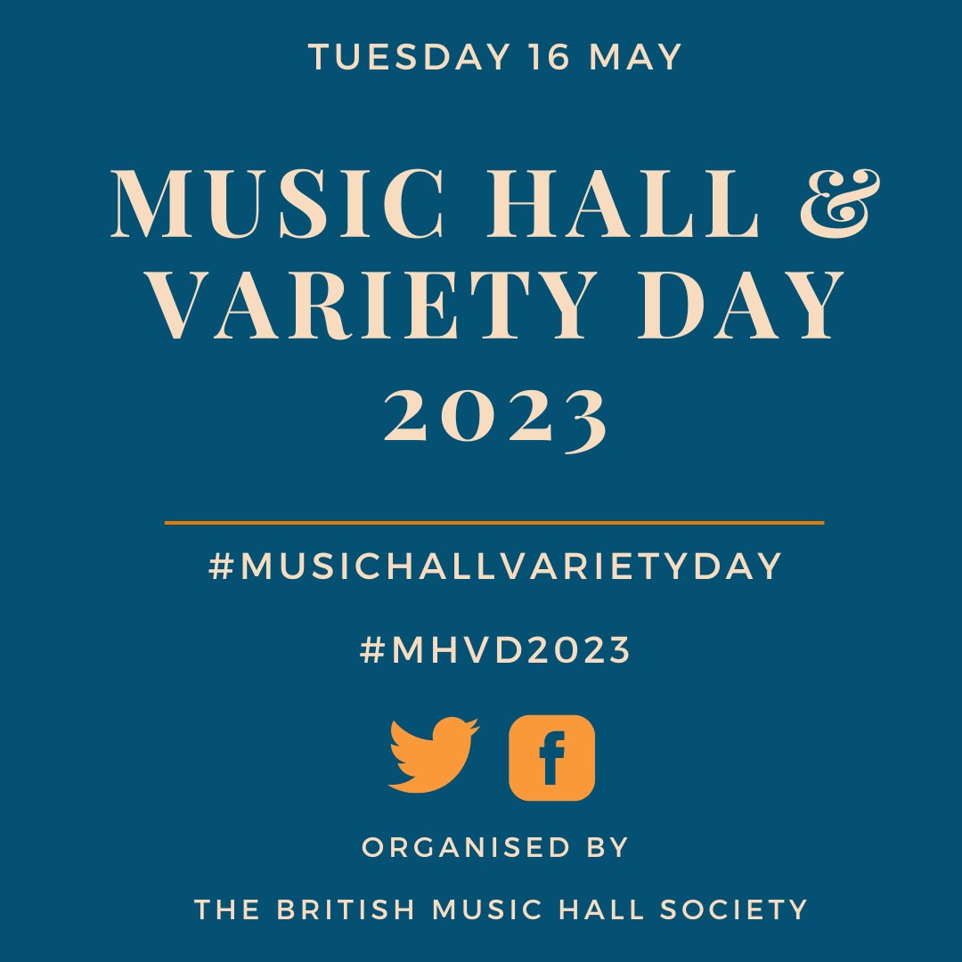IT'S BACK for the 4th year #MusicHallVarietyDay 2023 CELEBRATE  the day by posting photographs, postcards, bill posters, programmes, costumes, stories, memories and don't forget the ##
Please spread the word &amp; RT.
#MHVD2023 #musichallvarietyday #JoinIn