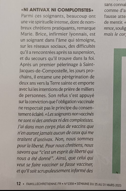SabineWalkerNo2's tweet photo. 2/x Some background on @Brice_en_chemin (quote/translated)
“His refusal [of experimental #mRNAinjection] is supported by the conviction that the #vaccinemandate does NOT respect #InformedConsent .
“The unvaccinated carers are NEITHER antivax NOR conspiracy theorists.…“

con’t ⤵️ https://t.co/sDAMYGjzTx