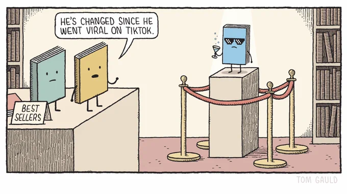 My cartoon for yesterday's @GuardianBooks / @GdnSaturday 

#books #BookTwitter #booktok #bookstagram #bookfluencer #bookmemes #readersoftwitter #bookcommunity #booktwt #TikTok 