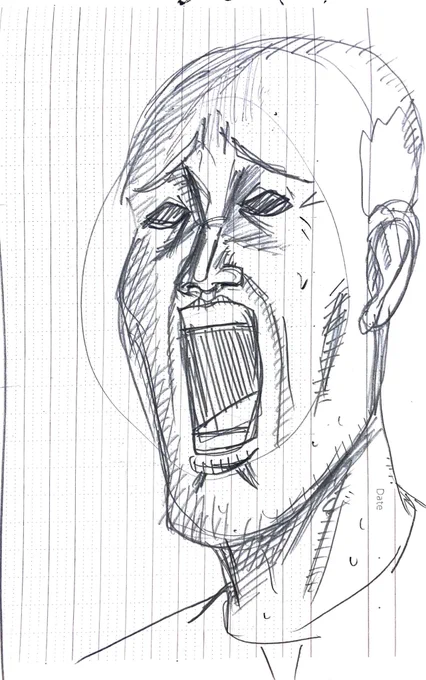 またジジイを描いている! 