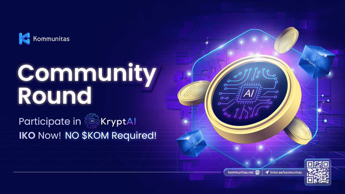We are 90% sold out on Kommuntias. Only 10% allocation left. Grab it before all get sold on #Kommunitas 

Join here:  launchpad.kommunitas.net/pool/KAI/Publi…

#Arbitrum $ARB #AI #IDO

#ChatGPT #GPT4 #Sunday #ArtificialIntelligence #100xgem #Bitget #SushiSwap #PinkSale