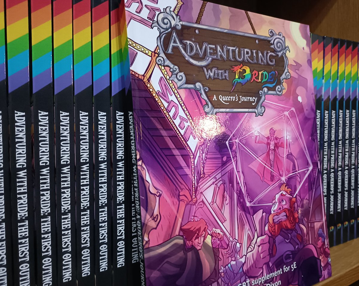 AdvWithPride's tweet image. Looking to add some more ✨gay✨ to your table? Fight your way through hipster cultists and paparazzi in Adventuring With Pride: A Querros journey! Hardback Edition now available: thepocketworkshop.co.uk/product/advent… 🏳️‍🌈