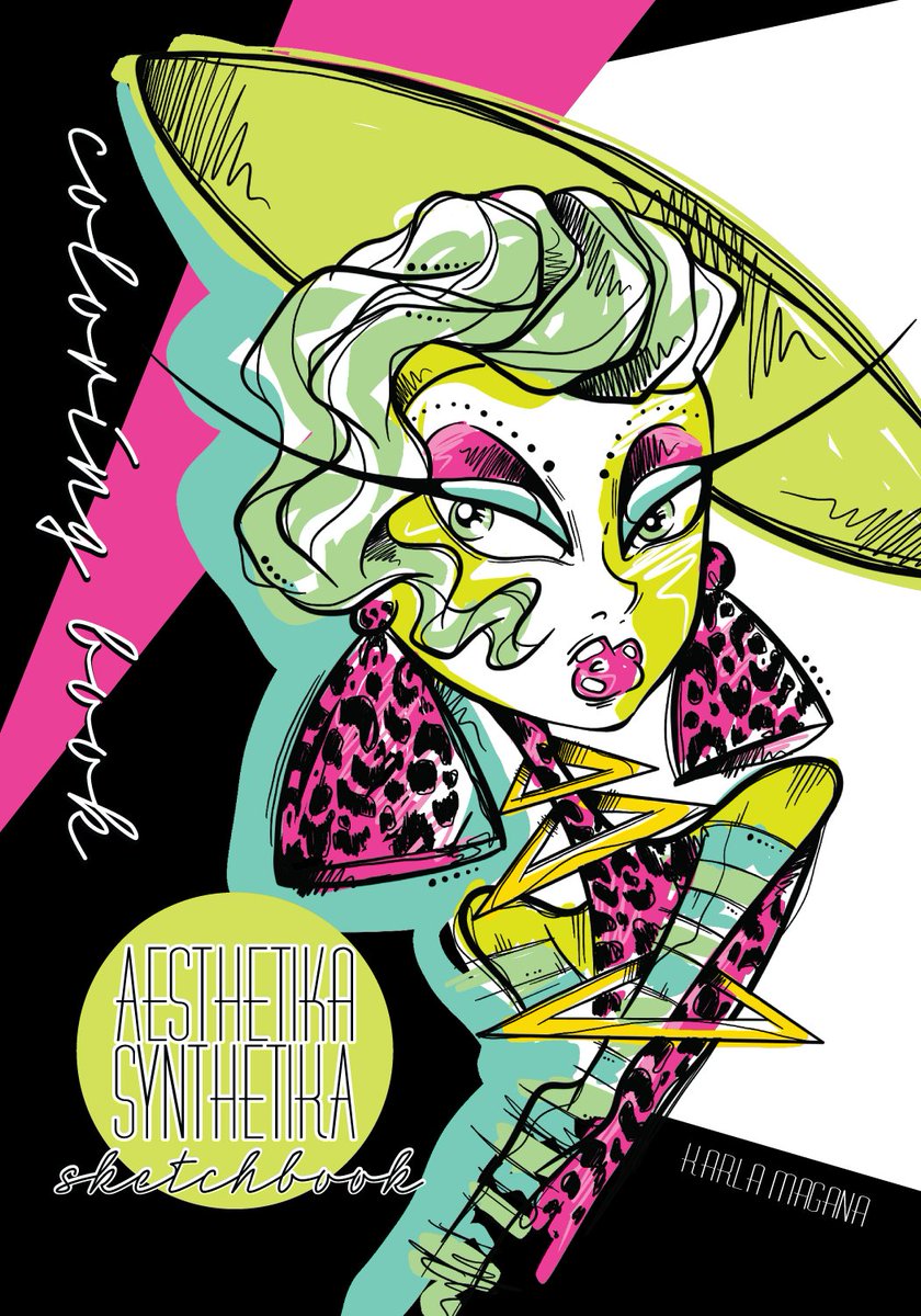 SheEatsCrayons's tweet photo. My latest #coloringbook #AesthetikaSynthetika is now available. BOLD. Audacious. Pure retro fabulosity ✨ Grab your copy in the land of Amazonia: https://t.co/i4wCYg8292 https://t.co/jOsstIa47W