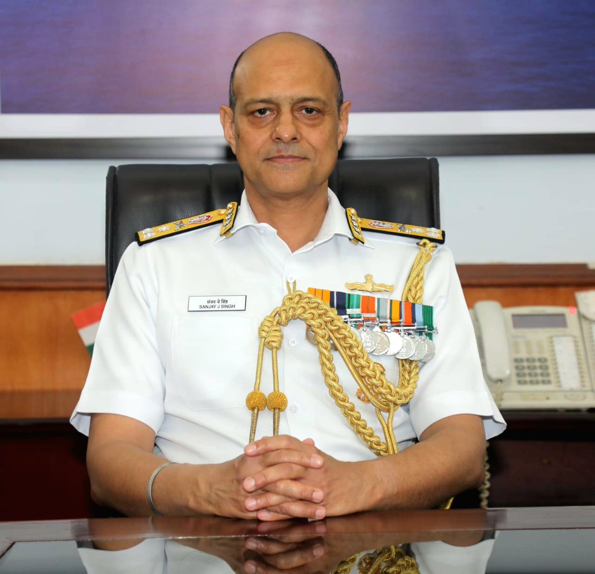 indiannavy's tweet photo. VAdm Sanjay Jasjit Singh, AVSM, NM assumed the appointment of the Vice Chief of Naval Staff #VCNS on #01Apr 23. On assumption he paid homage to the #bravehearts at the National War Memorial & reviewed the Guard of Honour at South Block, New Delhi.
https://t.co/pCYKdslSHJ https://t.co/M9NQuHY88R