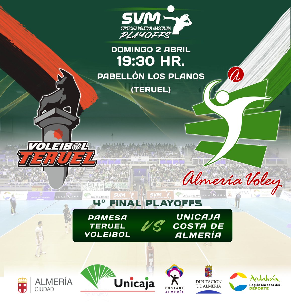 cvalmeria's tweet photo. Aún nos queda una oportunidad..  Y VAMOS A POR ELLA‼ 💪

¡¡JUNTOS a por la victoria!! ✅🤜🏻🤛🏻

🙌 ¡DÍA DE PARTIDO!🙌

🟢 UNICAJA COSTA DE ALMERÍA

🆚 @CVTeruel

🏟 Pabellón Los Planos

⏰ 19:30 hr.

🖥 https://t.co/h8QAmjW2EY

🏆 4° Final 𝙋𝙇𝘼𝙔𝙊𝙁𝙁𝙎 SVM

#⃣ 💚 #VAMOSVERDES https://t.co/3Z0CyJxcxu