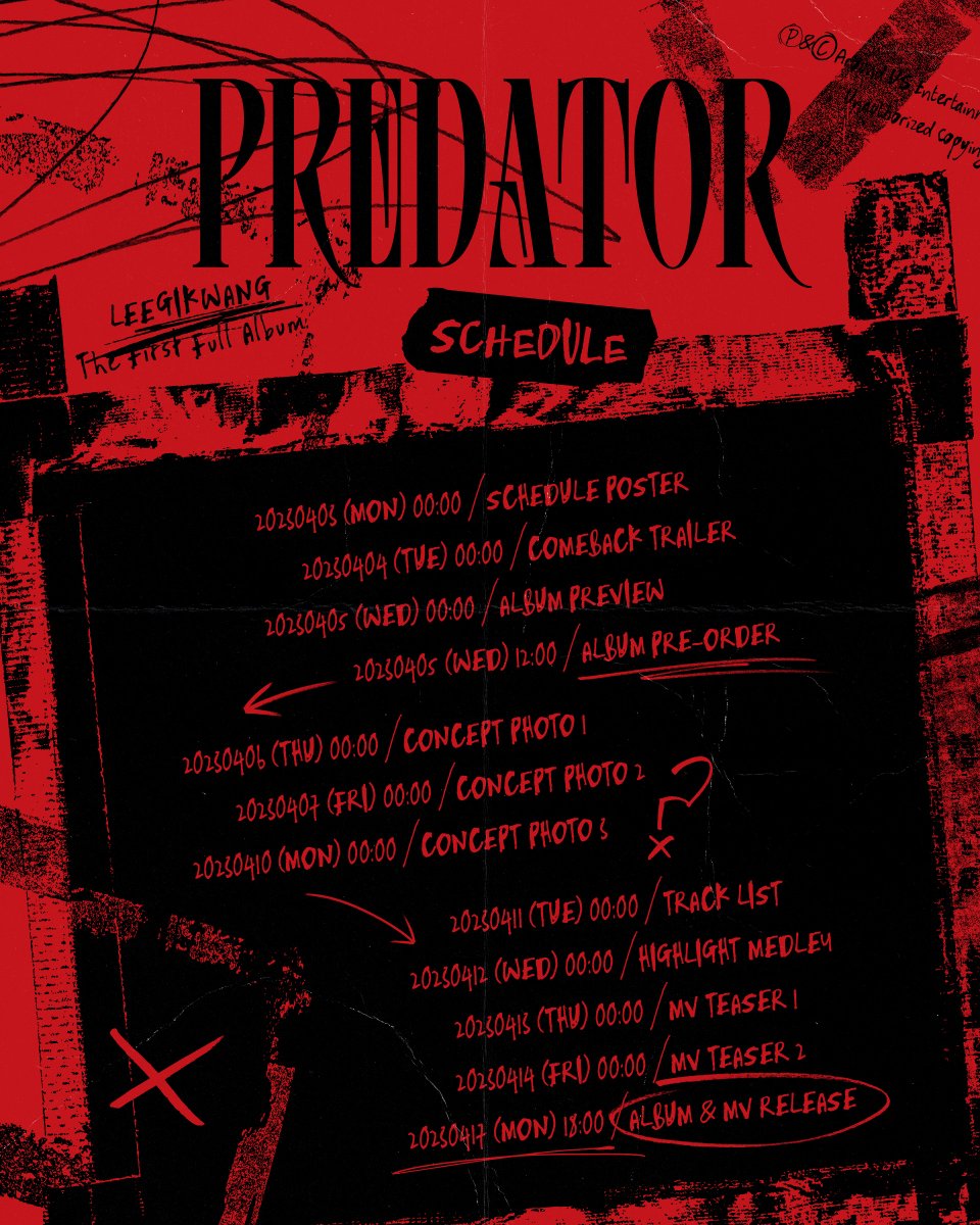Highlight_AUent's tweet photo. LEE GI KWANG THE 1st FULL ALBUM [PREDATOR] SCHEDULE POSTER
2023. 04. 17. 18:00

🔺 https://t.co/kGAC99zF8M

#하이라이트 #HIGHLIGHT
#이기광 #LEEGIKWANG
#PREDATOR #프레데터 https://t.co/4AxApiSr0Q