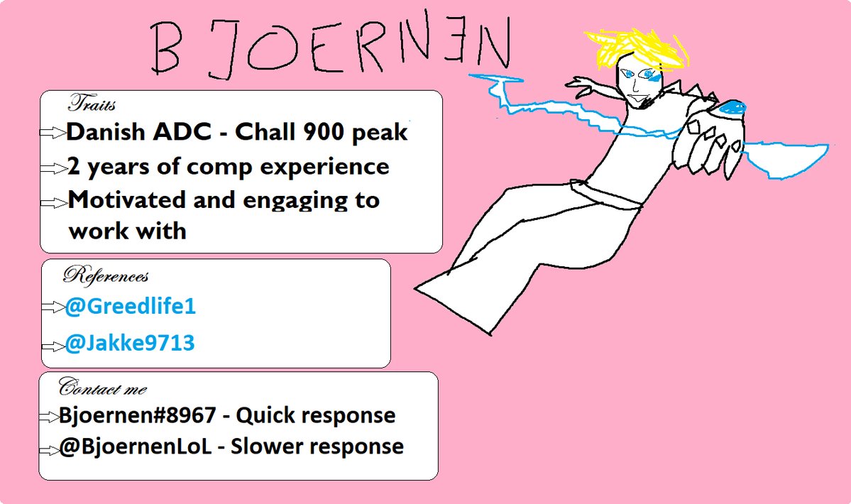 Graphic took a while (quality isn't free), but here is my official LFT post going into Summer Split. 

Mainly looking for Div2+ offers ANY ERL
Fluent in English