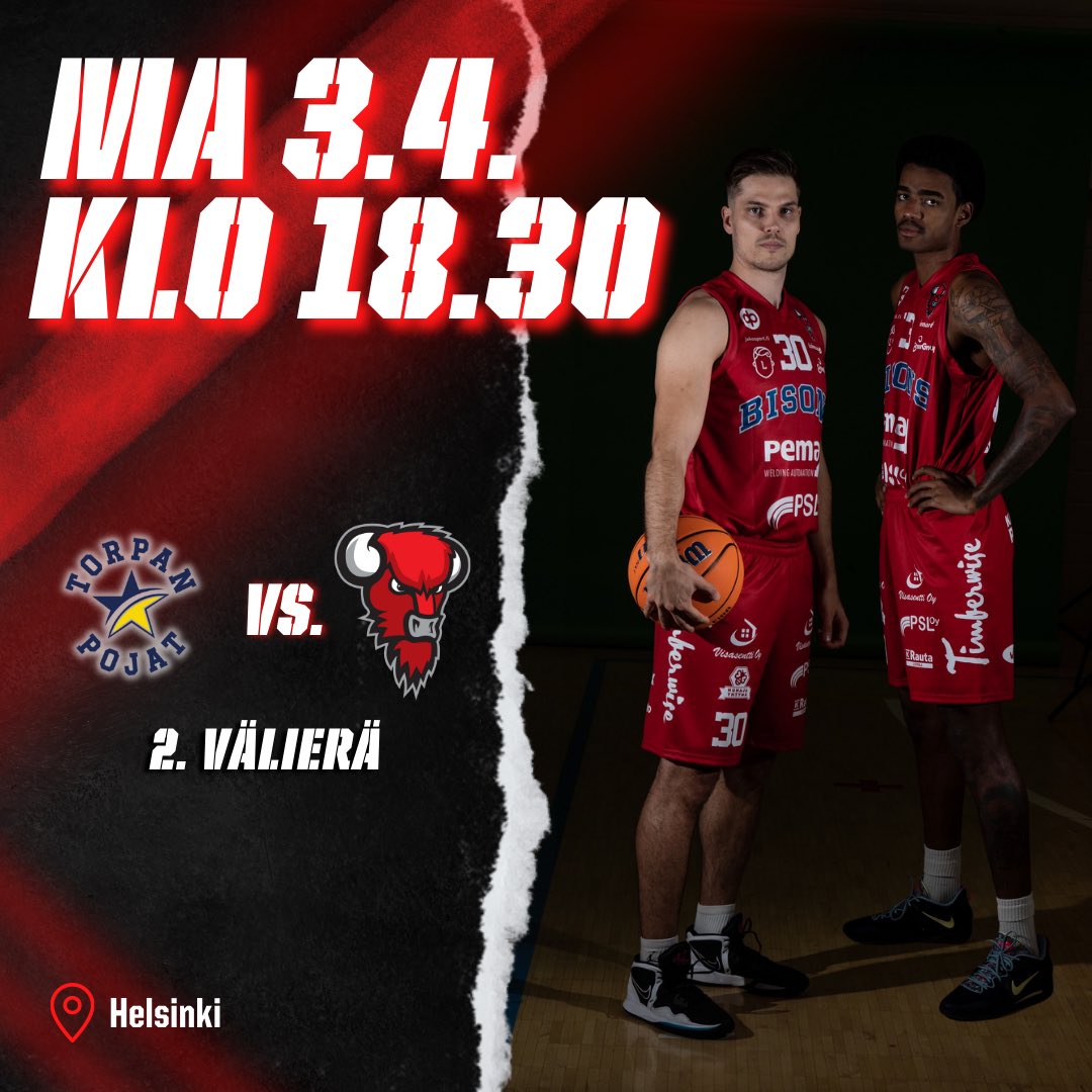 Biisonit's tweet photo. Biisonit matkaa Helsinkiin huomenna. 🤘🏼🔥💪🏼
⏰ 2. välieräottelu ⏰
🏀 @TopoBasket vs. Bisons Loimaa ma 3.4. klo 18.30
📍Töölön Kisahalli
📢 Mökää mökkiin ja tunnelma kattoon Stadissa! 🥁🔥
#playoffs #basketball #bisons #BisonsLoimaa https://t.co/iGZ8xws2D4