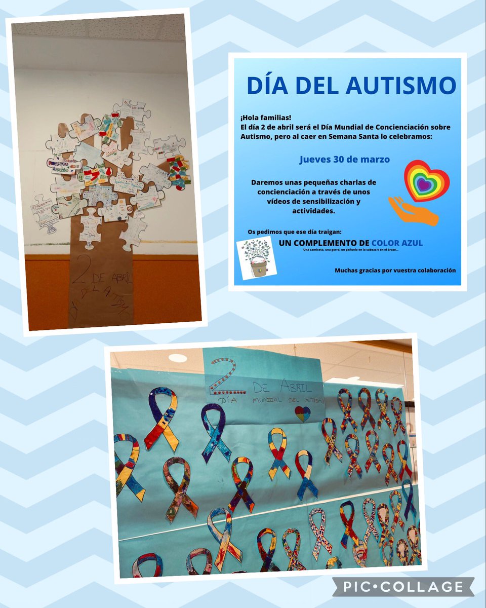 Hoy 2 de abril se celebra el Día Internacional de concienciación del Autismo. Gracias al Equipo de Apoyo del cole cerramos el Segundo trimestre con una jornada de actividades para darle visibilidad. #Adaptation seña de identidad del centro #SomosTempranales