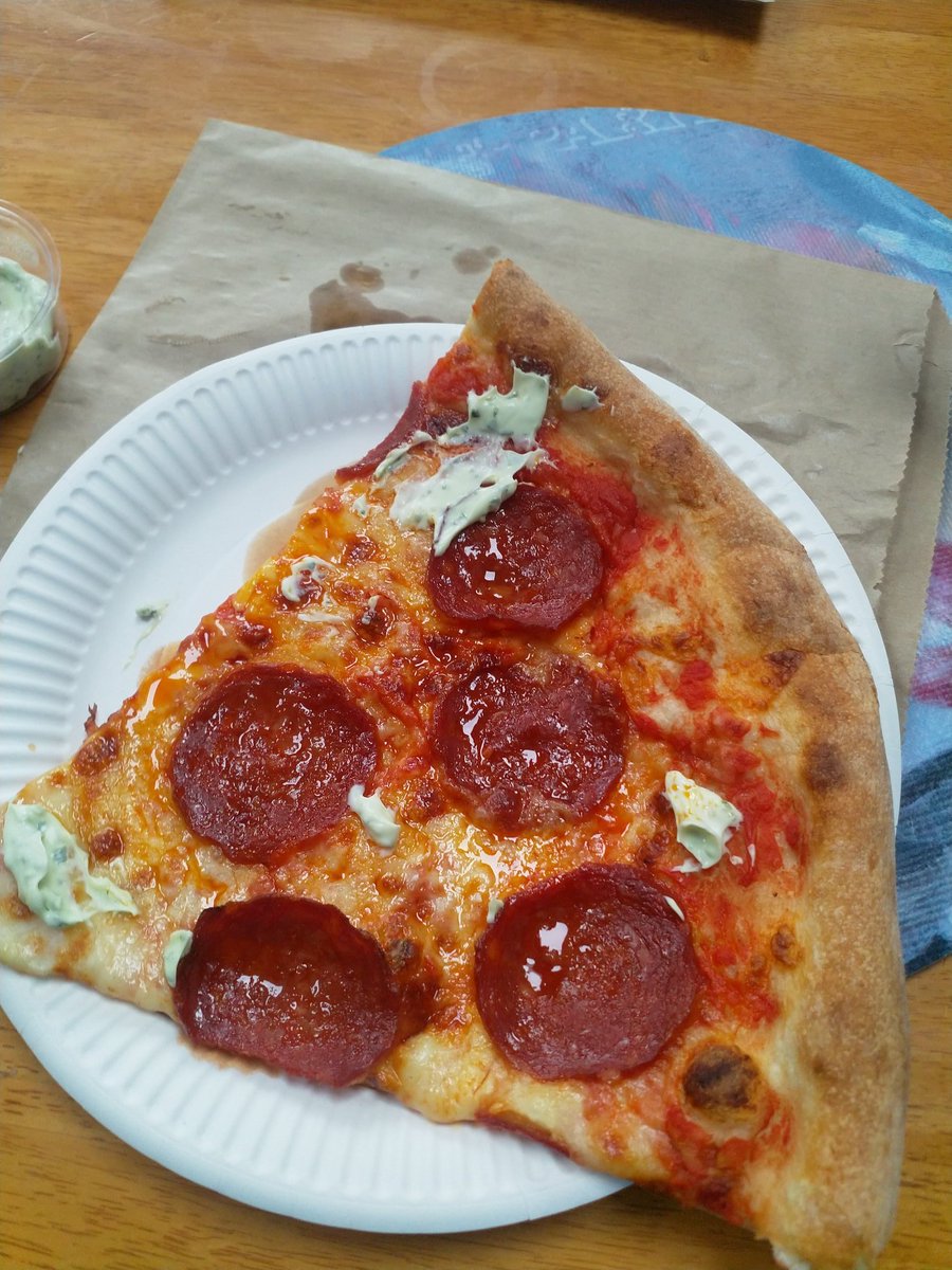 The slice is right. NY style pizzas from <a href="/WestPizzaCF/">West Pizza</a>; better than most you get across the Atlantic.