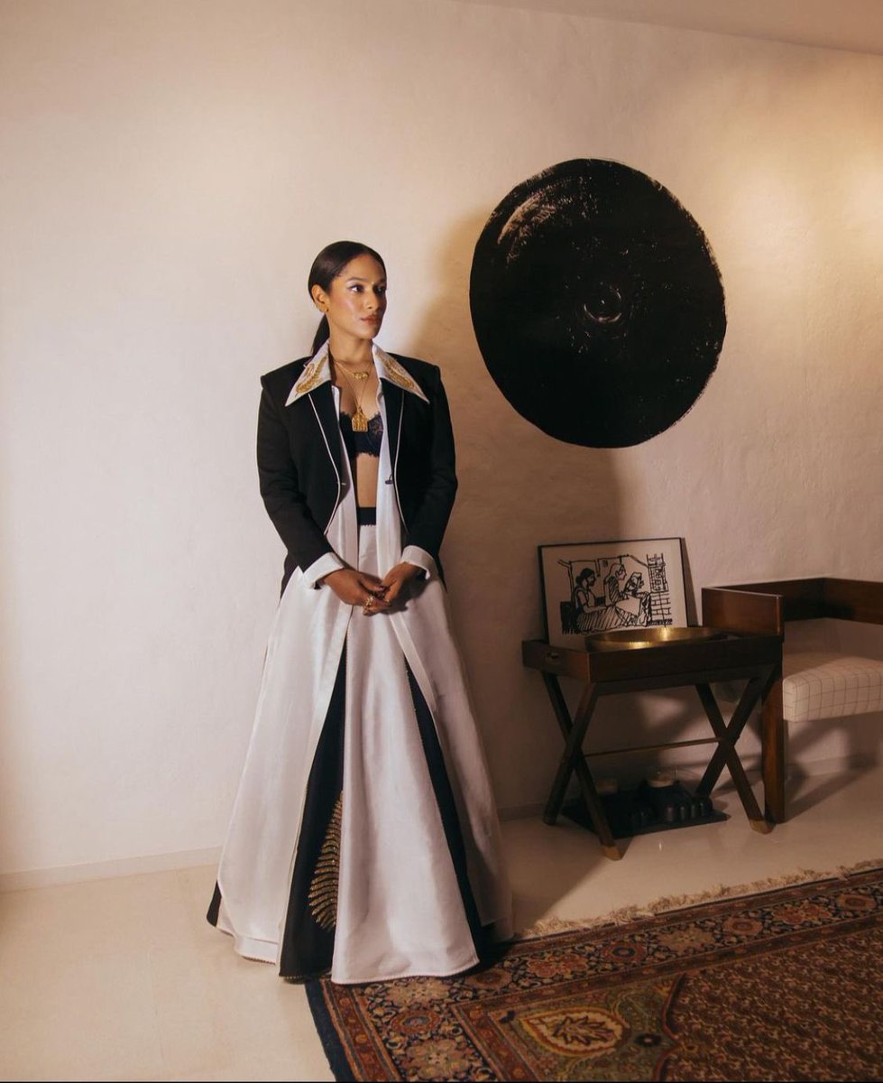 UrbanAsian's tweet image. #masabagupta arrives for #nmacc centre opening in custom #houseofmasaba 🖤