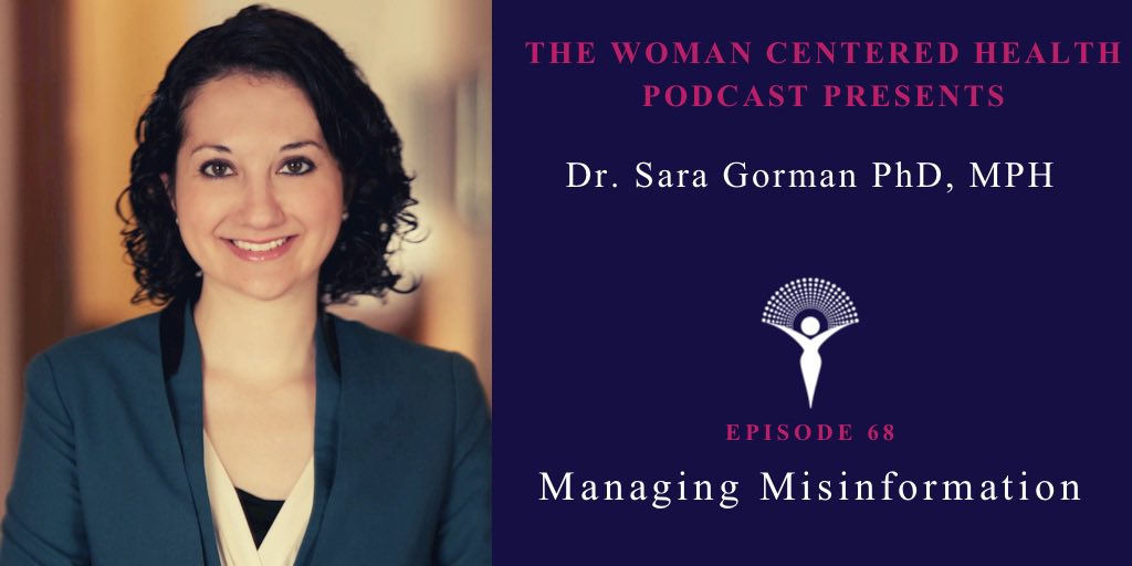 Woman_Centered's tweet photo. #67! We interview Dr. @saragorm, author and CEO of Critica. We discuss the difference between #misinformation &amp; #disinformation, #infodemics, and how clinicians can manage mis/disinformation. Check out the episode at https://t.co/6THLRFwi0b or wherever you listen to podcasts. https://t.co/tUVe6yJl2m