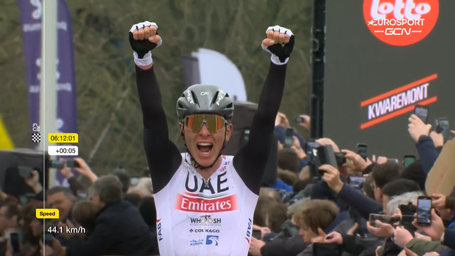 DanDeakins's tweet photo. 3 different Monuments before the age of 25:

Tadej Pogacar 🤝 Eddy Merckx 

Greatness 👑

#RVV23 https://t.co/rmrkwyuBTB