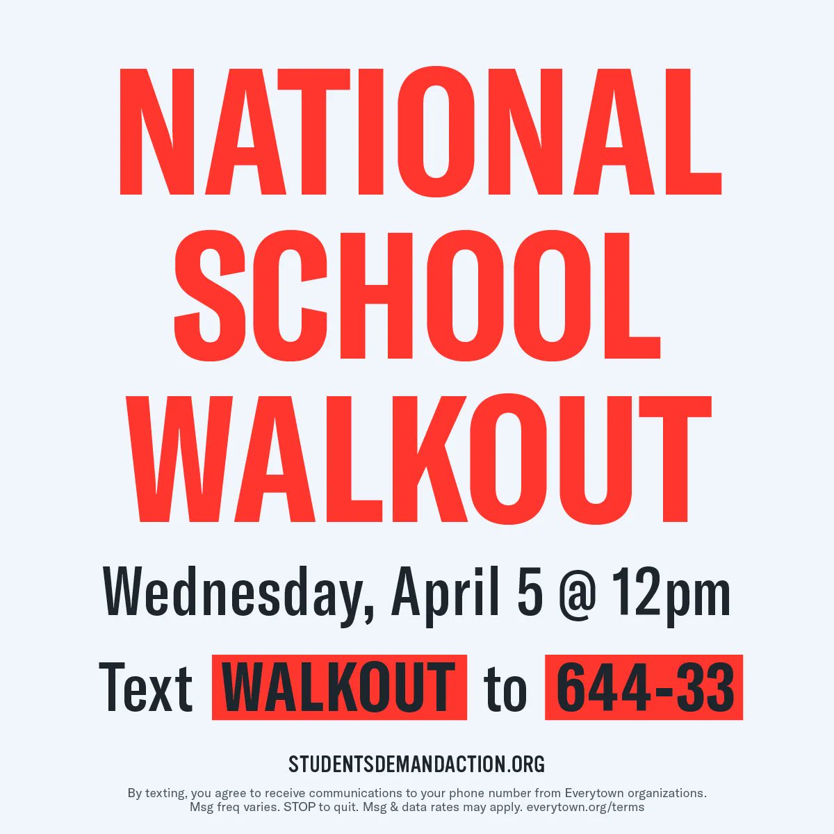 We can’t keep living and dying like this. We won’t accept school shootings as normal. Organize a walkout at your school on April 5th: etwn.us/3TY0uqU