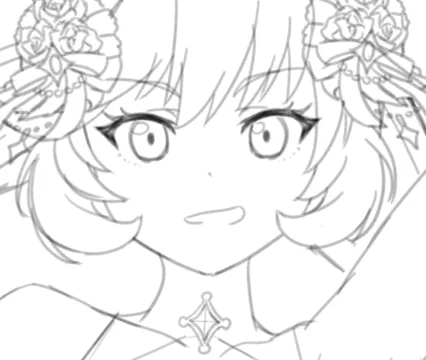 しっかり描きこむためにしっかり下書きしてる途中 
