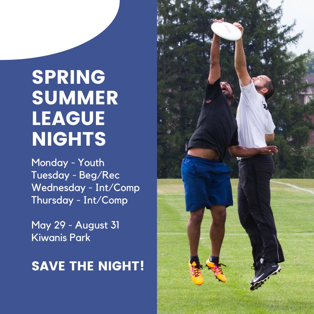 Looking to play #ultimatefrisbee this summer in #waterlooregion?

We've got you covered on weeknights from May 29-August 31.

Registration info is coming soon to our website: wods.ca. In the meantime, find your team and save the night(s)!