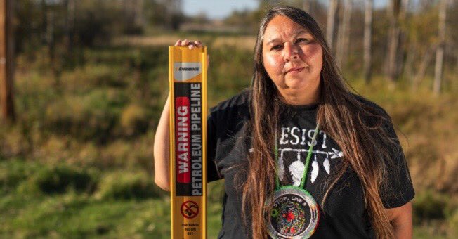 On Tuesday, Dawn Goodwin & Tania Aubid will be in Aitkin County court in MN, for standing against Line 3 tar sands in Ojibwe treaty lands. On Wednesday, I’m up. We were all charged by mail, we are all Ojibwe women. Criminalized as the real criminals destroy the earth. #StopLine3