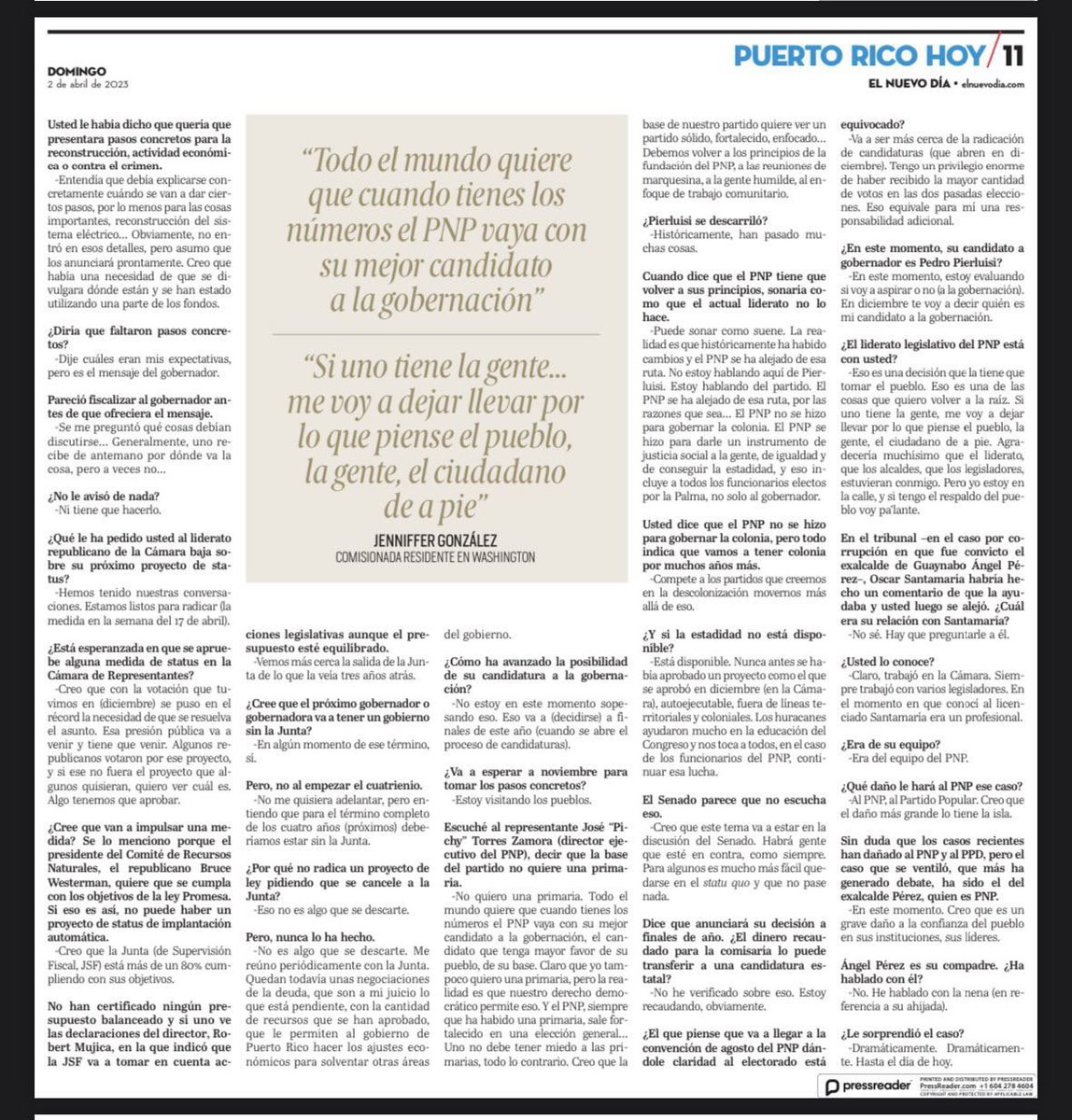 TeamJGO2024's tweet image. “No quiero primarias, porqué tengo el apoyo del pueblo y el pnp tiene que escoger el mejor candidato para las próximas elecciones. Estoy escuchando a la base del mi partido. El #PNP debe volver a sus raíces y ser esa herramienta de justicia social para todos” @Jenniffer 
#JGO