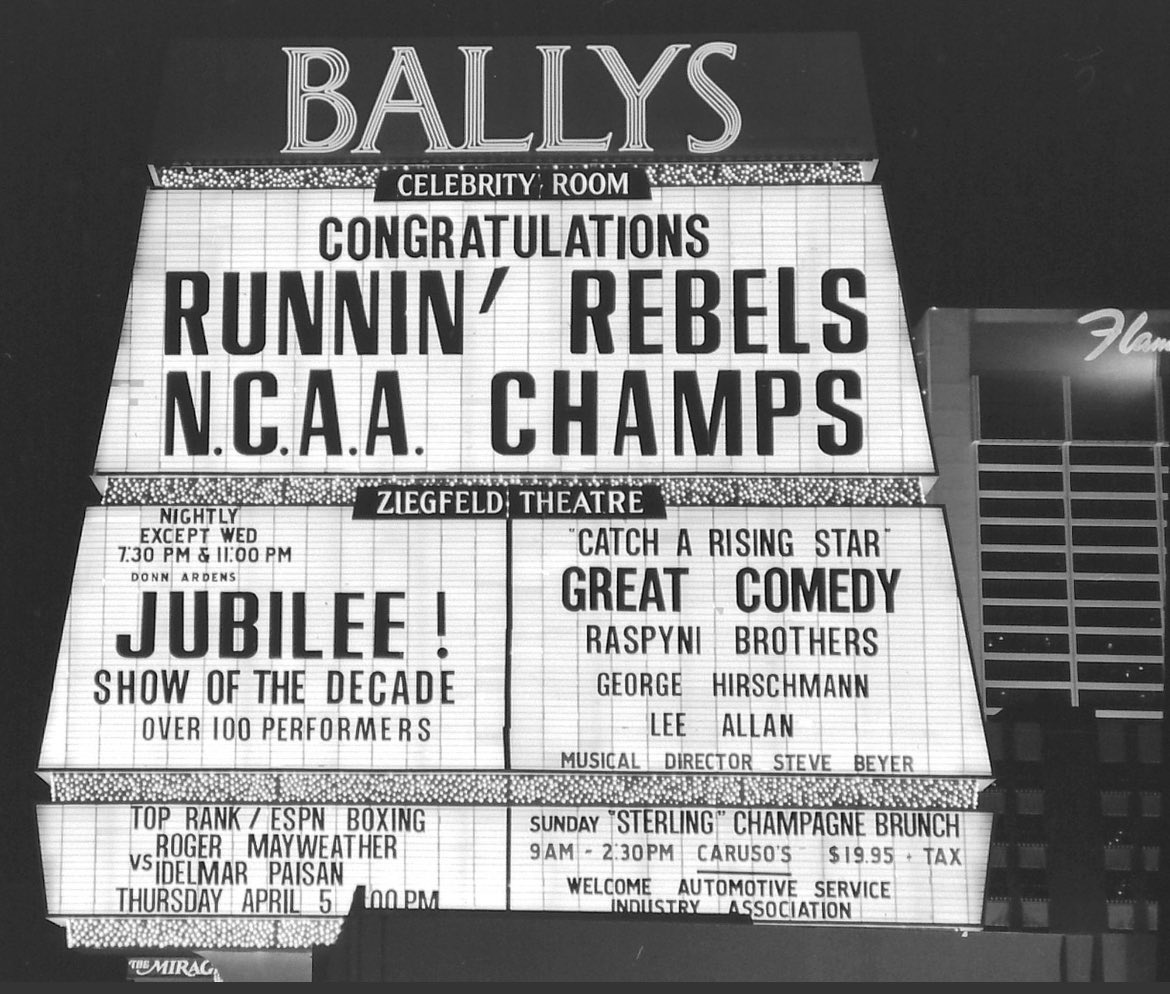 33 years ago today, the greatest college hoops team ever assembled made history by beating Duke 103-73 in the national title game. Still, to this day, the largest margin of victory ever in the natty‼️RIP Coach Tark  #VivaLasVegas #RunninRebels #UNLV