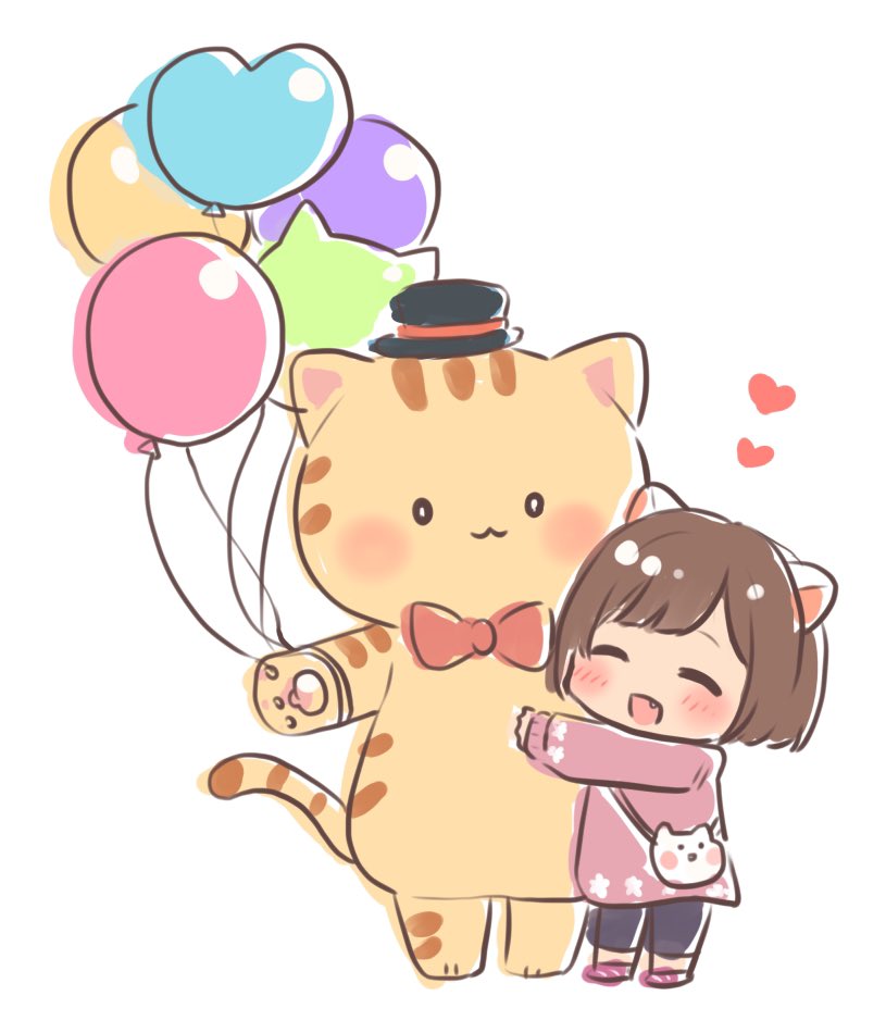 前川みく 「こどもみくちゃんと着ぐるみねこ 」|とりリリースのイラスト