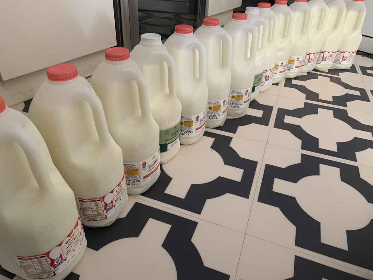 A slight delivery error this afternoon. (rectified quickly thanks ⁦<a href="/Ocado/">Ocado</a>⁩.) I do now have 40 litres of milk and a LOT of cheese &amp; yoghurt - unrefrigerated 😬. Community fridges are all closed it seems. Donation ideas - apart from the world’s largest rice pudding - welcome.