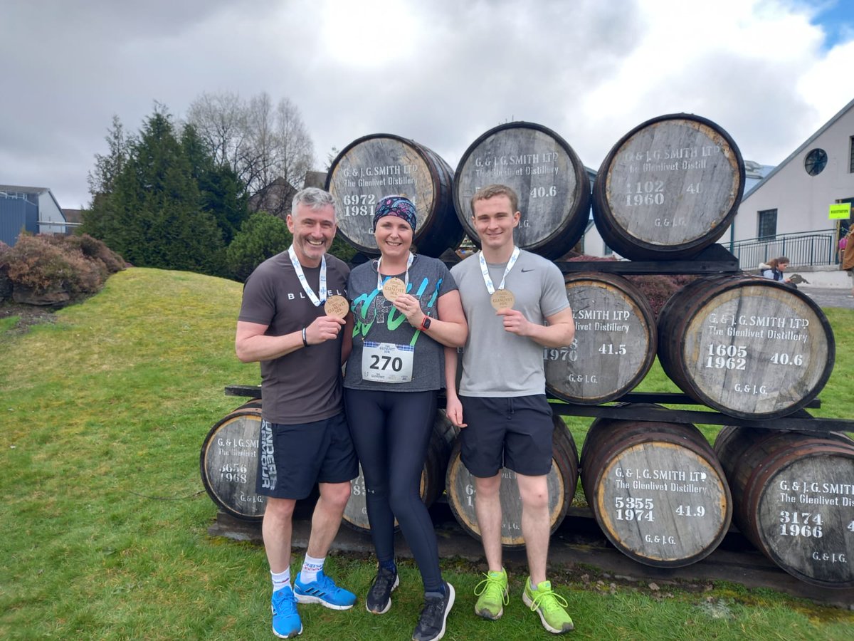 Themogg1's tweet photo. Glenlivet 10k done with Linda and Adam. Hills were tough but what goes up must come down 😸 Will be back next year. Well done Chest Heart and Stroke &amp; @TheGlenlivet https://t.co/oUWIHJFszI