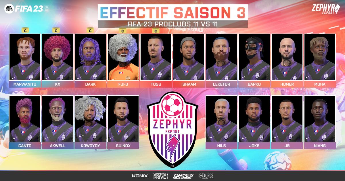 Bonjour à tous,
 Nous sommes fier de vous présenter notre effectif.  Nous allons tout faire pour représenter <a href="/Zephyr_E_Sport/">Zephyr Esport</a> au côté de <a href="/Zephyr_United_/">Zephyr United</a> . Nous serons engagé sur <a href="/VPGFrance_/">VPG France</a>  <a href="/OfficialVPG/">Virtual Pro Gaming</a> et <a href="/SwissVPG/">VPG Switzerland 🇨🇭</a> . 
Merci aux joueurs pour la confiance. 
A nous de jouer.🦑