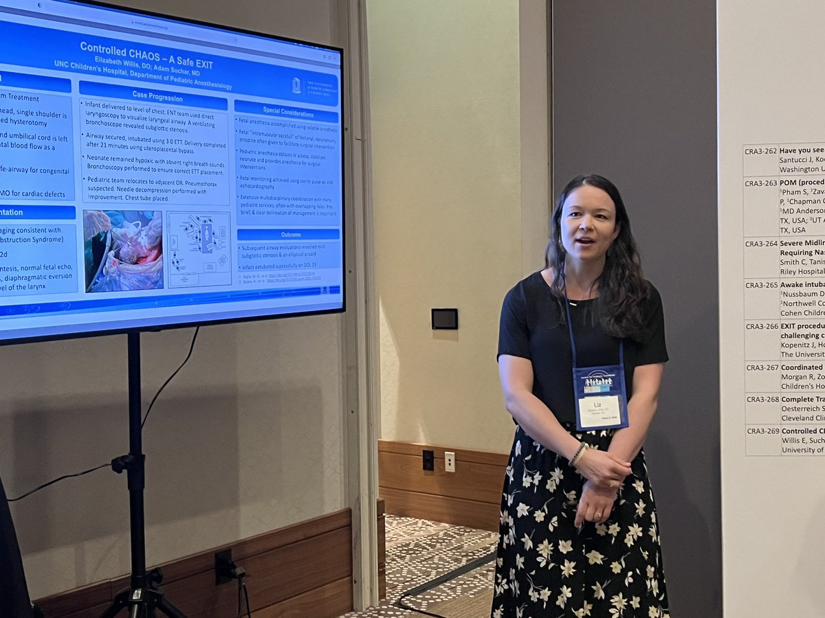 Two amazing future pediatric anesthesia fellows from @UNC_Anesthesia present at our @PediAnesthesia national conference #PedsAnes23. So proud of Dr. Keegan and Dr. Willis! @uncchildrens