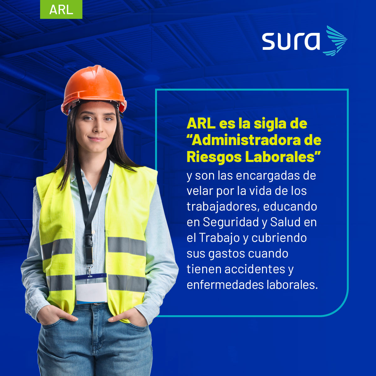 arlsura's tweet photo. En ARL SURA trabajamos para prevenir, atender y proteger a los trabajadores de los efectos del desarrollo de sus actividades laborales. Por eso queremos que comprendan mejor cómo funciona el Sistema de Seguridad Social Integral. 

¡Nuestro propósito, cuidar la vida! https://t.co/KfO5wIQ754