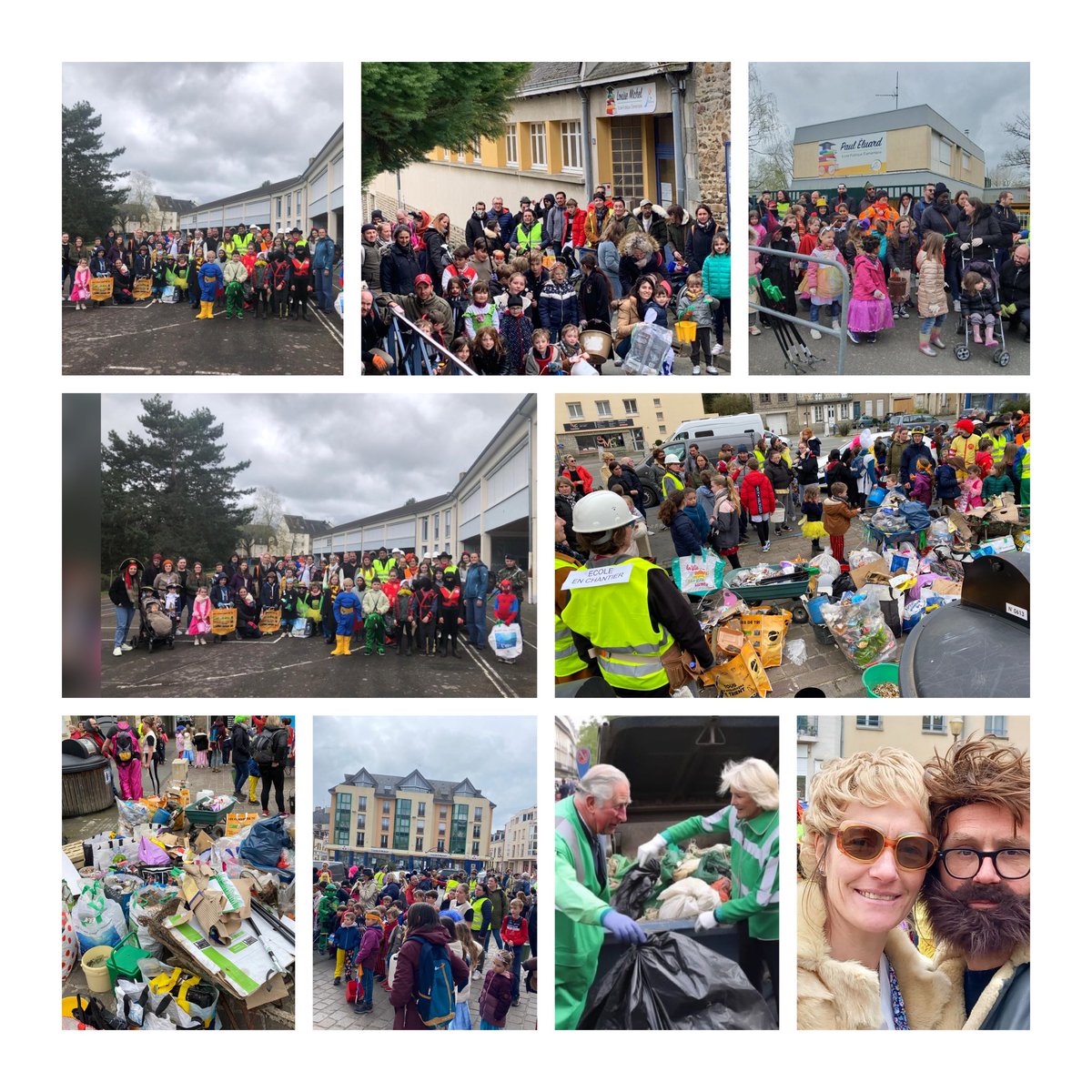 JpLeScornet's tweet photo. Nettoyage de printemps dans les rues et places de Mayenne. L’inter APE des écoles publiques mobilisé pour déclarer…la guerre aux déchets qui jonchent l’espace public. Un après midi dans la bonne humeur, grimés mais équipés et … en prime quelques guest-star ;)) #cleanstreet https://t.co/vRomk8BSvD