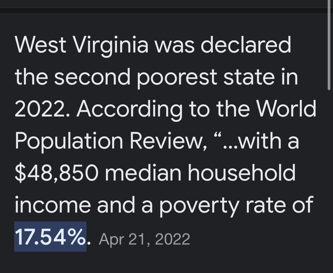 Is this the best u can do for your people? You said you have been doing this a long time. You also said that you are the same person no matter the party designation. Is this what folks r 2 expect of you? @Sen_JoeManchin #AskingForAFriend #WestVirginia #poverty #electedofficials