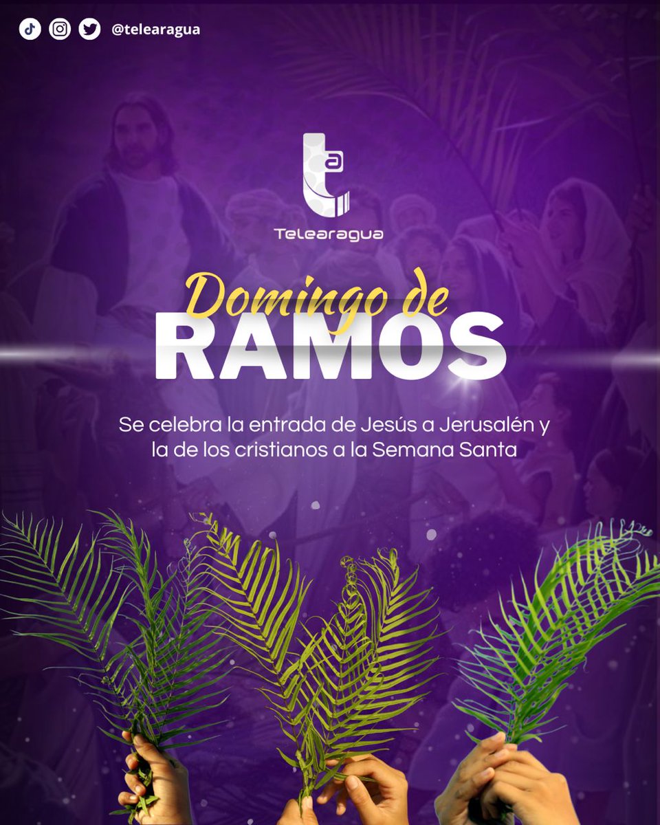 📍Domingo de Ramos conmemora lo descrito en los evangelios, la entrada triunfal de Jesús en Jerusalén, aclamado triunfalmente por una multitud como el Mesías.

#Aragua