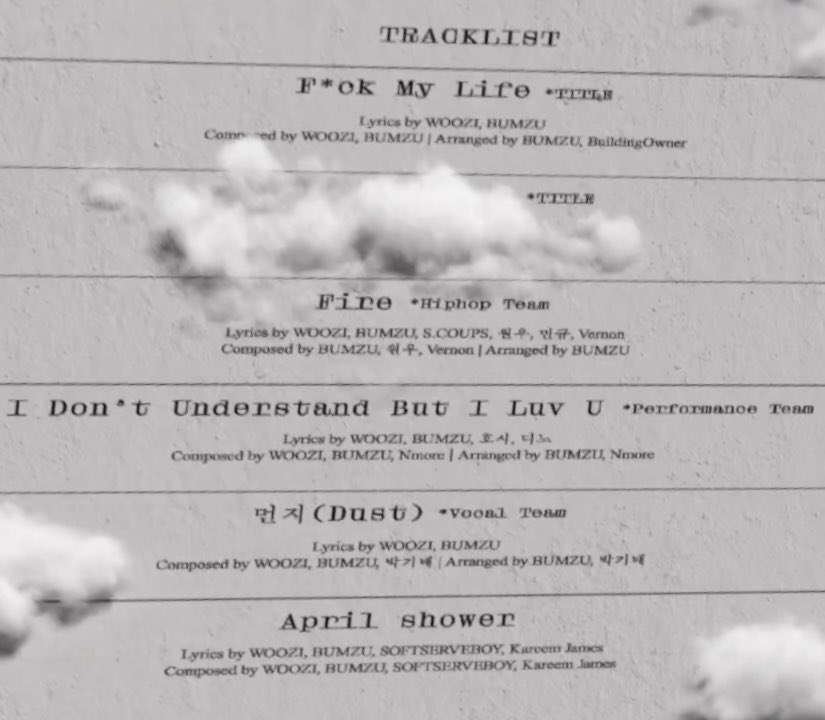 dadeuthannie's tweet photo. fire by hhu all participated with lyrics! composition were by wonwoo, vernon, and bumzu

hoshi and dino participated with lyrics as well for performance unit’s song ☺️ https://t.co/QbeQZNqv3W