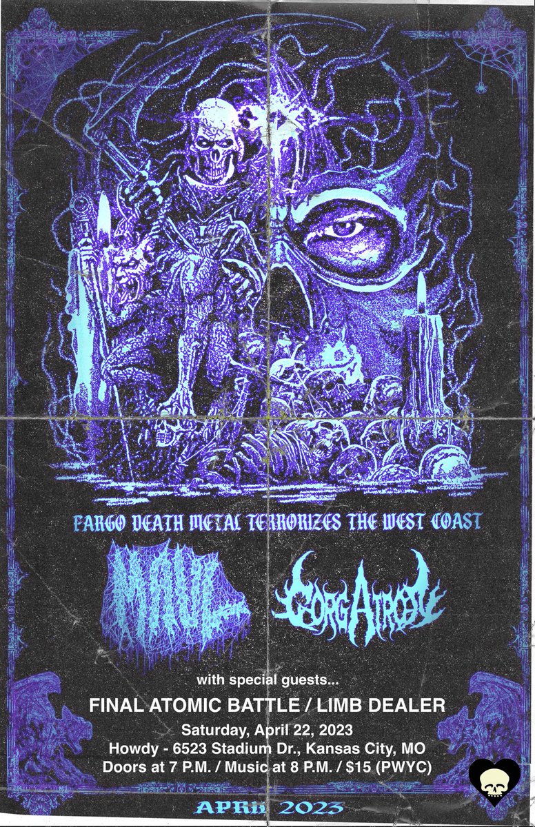 HowdyKCMO's tweet photo. Updated flyer for the Maul / Gorgatron show on April 22. Crusadist had to drop and Final Atomic Battle has been added. ☢️ https://t.co/zyIhmPQrGc