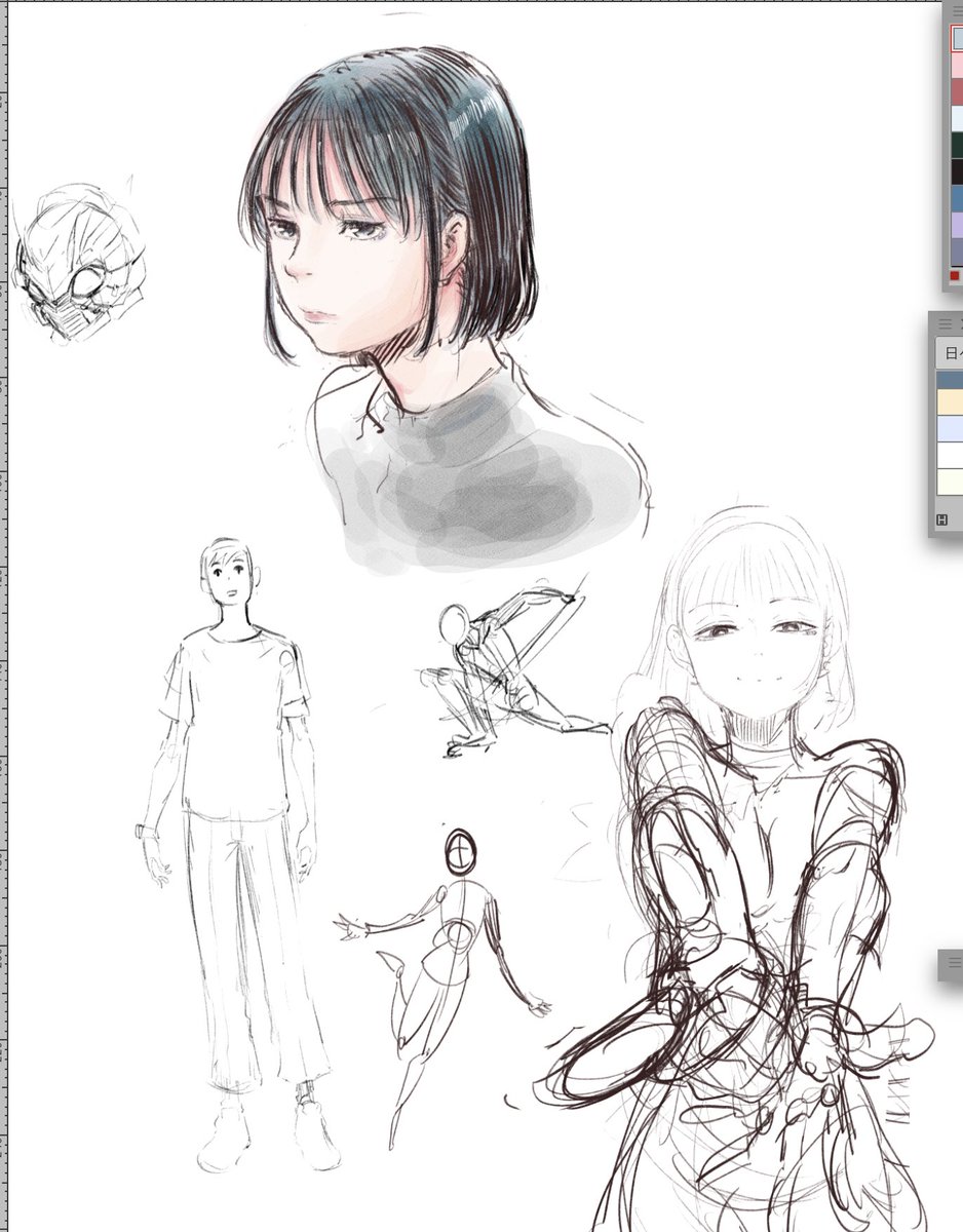 本日もマンガミュージアムで実演してました！
らくがきしつつ、ノリが良かった絵に色をつけてました🎨完成版はこのあとアップします〜 https://t.co/Tb6Q8pkQ4A