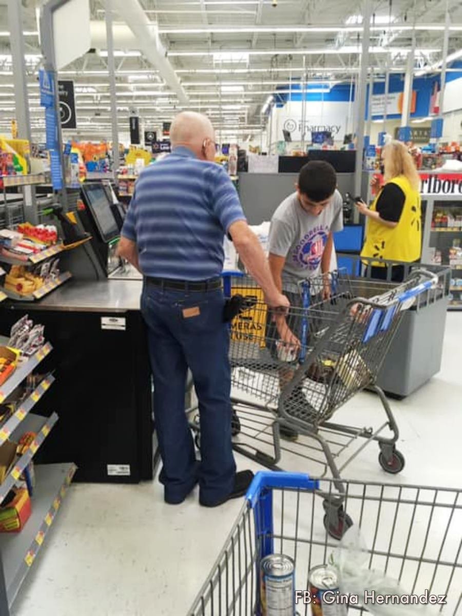 A 94 year old man asked my son for help at the self check out because he didn’t know how to do it. My son was more than happy to help him!!!

Credit: Gina Hernandez