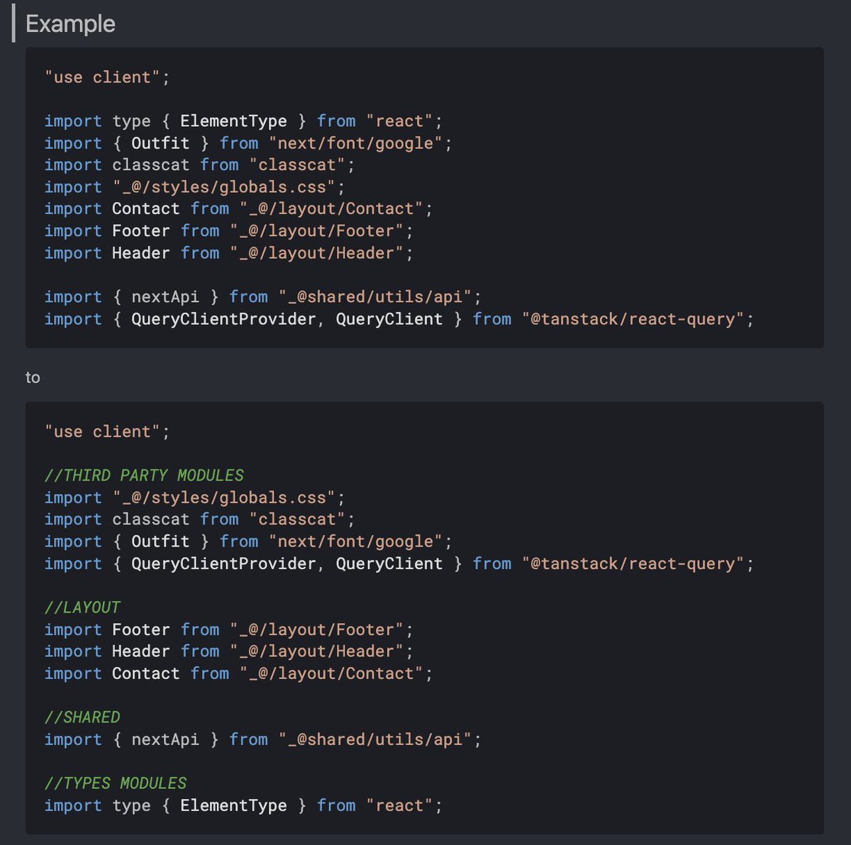 rinonguci's tweet photo. eslint-plugin-classify-imports
ESLint plugin to classify imports into external, internal, and unknown categories.

https://t.co/8r3Hhht7Ou https://t.co/eSiMJtnjbp