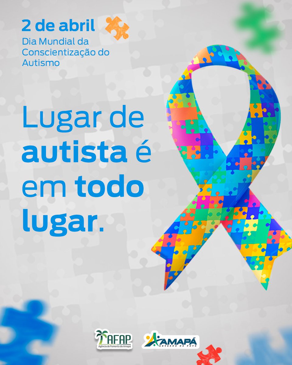 afap_amapa's tweet image. Lugar de autista é em todo lugar. 💙
Uma sociedade inclusiva é aquela que vê a capacidade das pessoas em transformar o mundo um lugar melhor.
2 de Abril. Dia Mundial de Conscientização do Autismo.